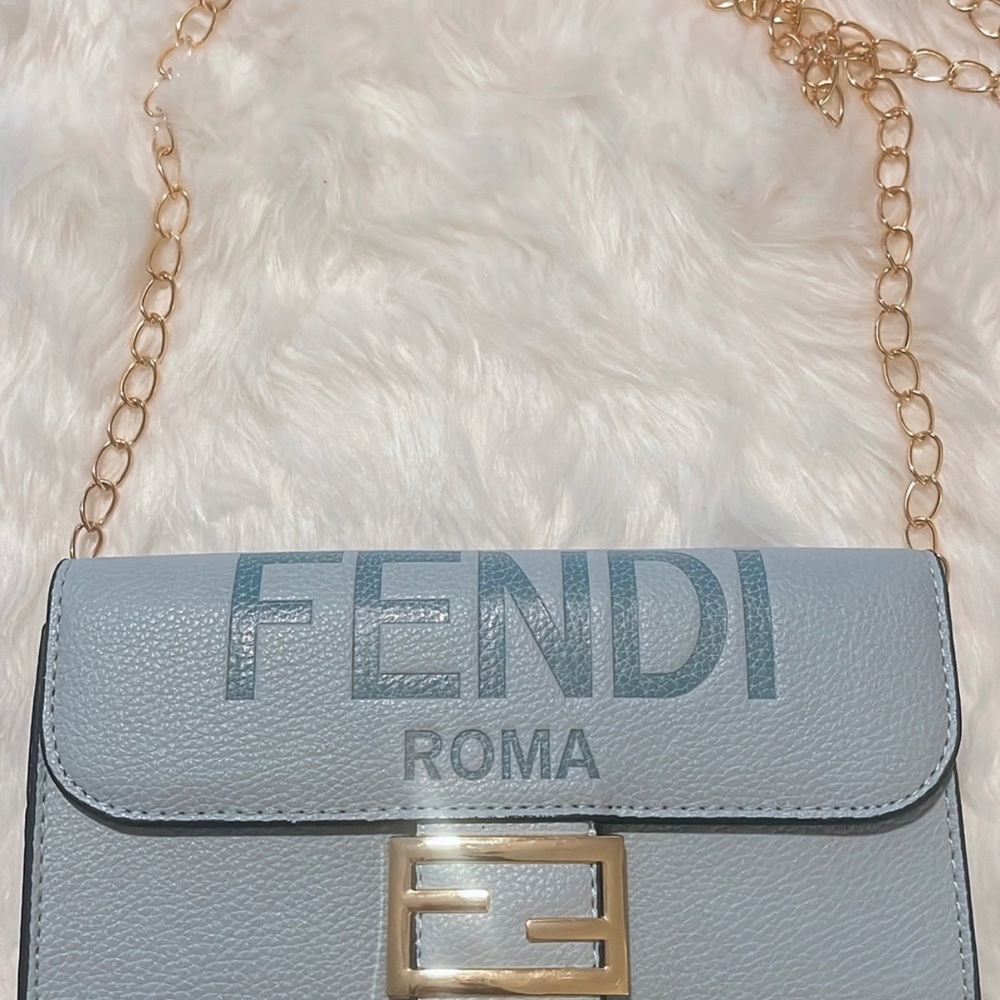 Smooth Calf Leather Continental Wallet! Blue w/ gold hardwar…